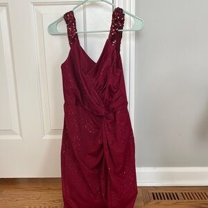 Ever Pretty Burgundy Sequin Prom Dress